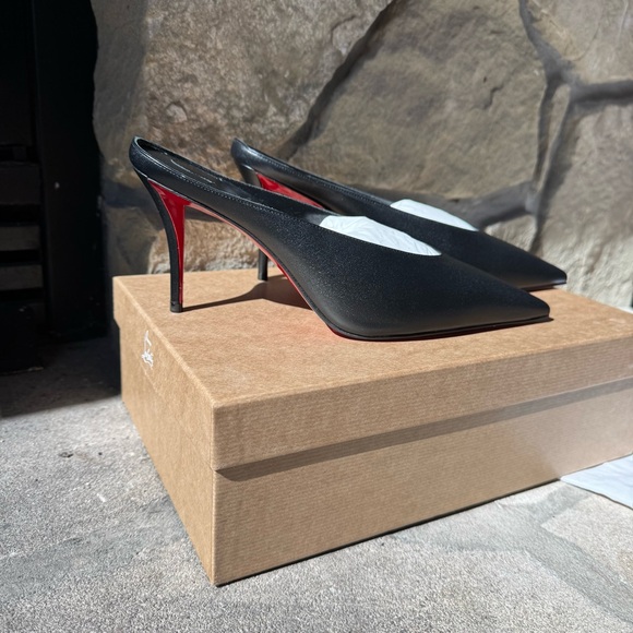 Christian Louboutin Shoes - Elegant Christian Louboutin Miss Z Black Slimule Heels
